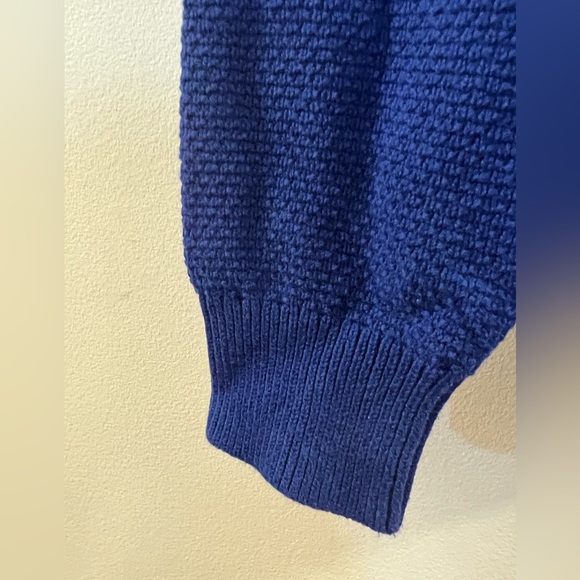 15. J. Crew Mens Blue Cotton Crewneck Sweater Moss Stitch Pullover - Picture 11 of 12